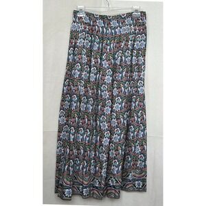 CHAUS Floral Paisley Rayon Maxi Skirt Sz 8 Psychedelic Festival Boho Japan Vtg